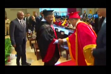 RTG/En marge de séjour en chine le président ALI BONGO á été élevé au rang de Docteur Honoris Causa