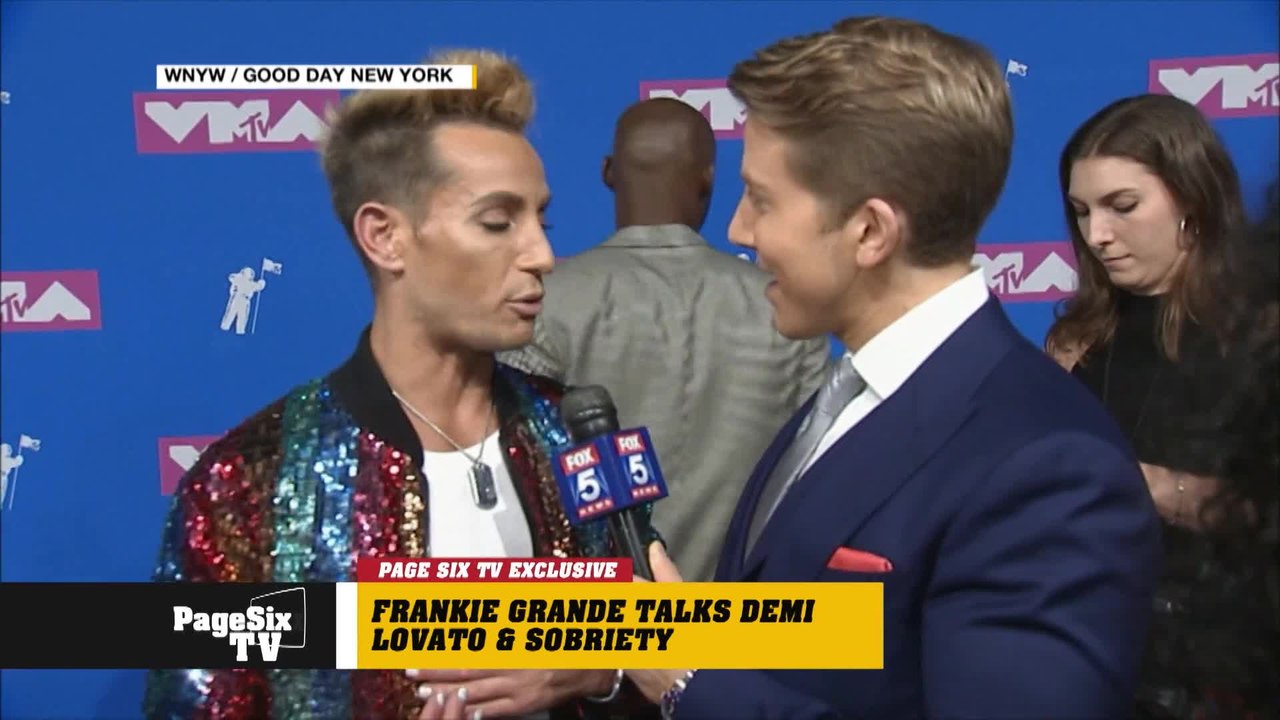 .@ArianaGrande's big brother @FrankieJGrande got a lot of help getting sober from @ddlovato! He speaks with our guest host @BaruchShemtov and has a special message for Demi as she continues her recovery! #PageSixTV