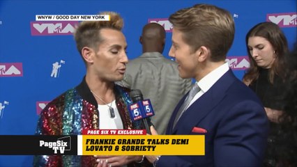 .@ArianaGrande's big brother @FrankieJGrande got a lot of help getting sober from @ddlovato! He speaks with our guest host @BaruchShemtov and has a special message for Demi as she continues her recovery! #PageSixTV