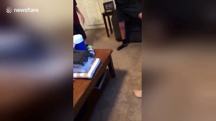 Boy in tears after family's 'invisibility challenge' prank