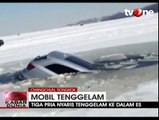 Mobil SUV Tenggelam di Danau Es