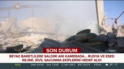 Beyaz baretlilere saldırı anı kamerada