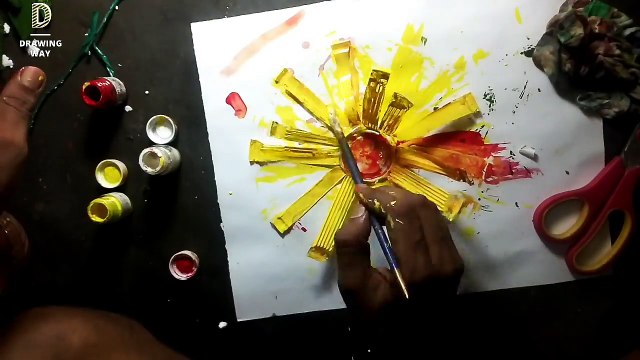 Waste material reuse idea _ DIY art and Crafts _ recycling waste marriage glass _ sunflower making ( 204 )