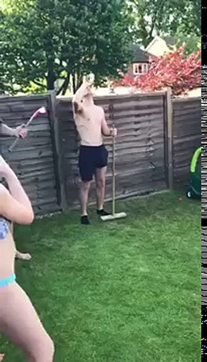 doing the dizzy drive challenge and falling into the pool