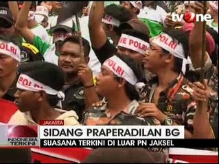 Jelang Sidang Pra Peradilan BG, Massa Pendukung Padati PN Jaksel