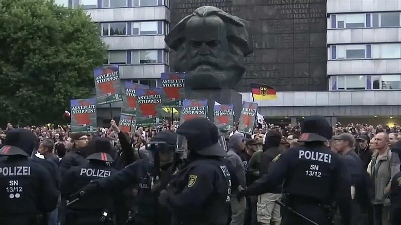 Far-right demonstrations continue in eastern Germany
