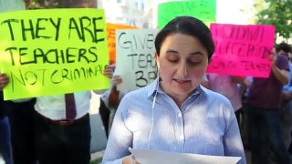 [VIDEO] Rights group protests detention of Turkish educators in front of Moldovan embassy in US