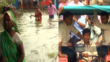 Kanpur Flood के हालातों का DM ने Police वालों संग Tractor में सवार होकर लिया जायजा । वनइंडिया हिंदी