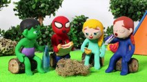 SUPERHERO BABIES & THE SLIME POOL ❤ SPIDERMAN, HULK & FROZEN ELSA PLAY DOH CARTOONS FOR KIDS