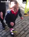 This girl with cerebral palsy just took her first ever unaided steps on her first day at school ❤️