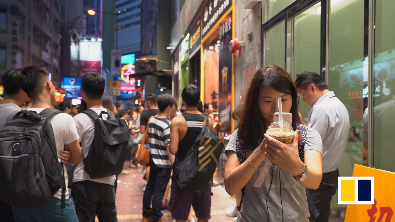 Lining up for bubble tea