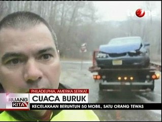 Cuaca Buruk, 50 Mobil Tabrakan Beruntun