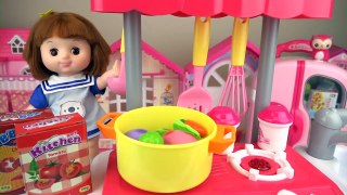 Baby doll kitchen car cooking and refrigerator food play
