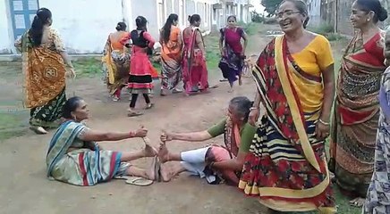 Women play jumping Indian game - so much fun!