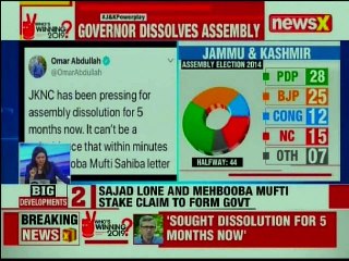 J&K Governor dissolves state Assembly after Mehbooba Mufti, Sajad Lone stake claim to form govt