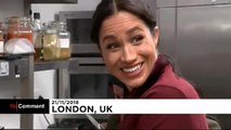 Meghan Markle serves food at community kitchen
