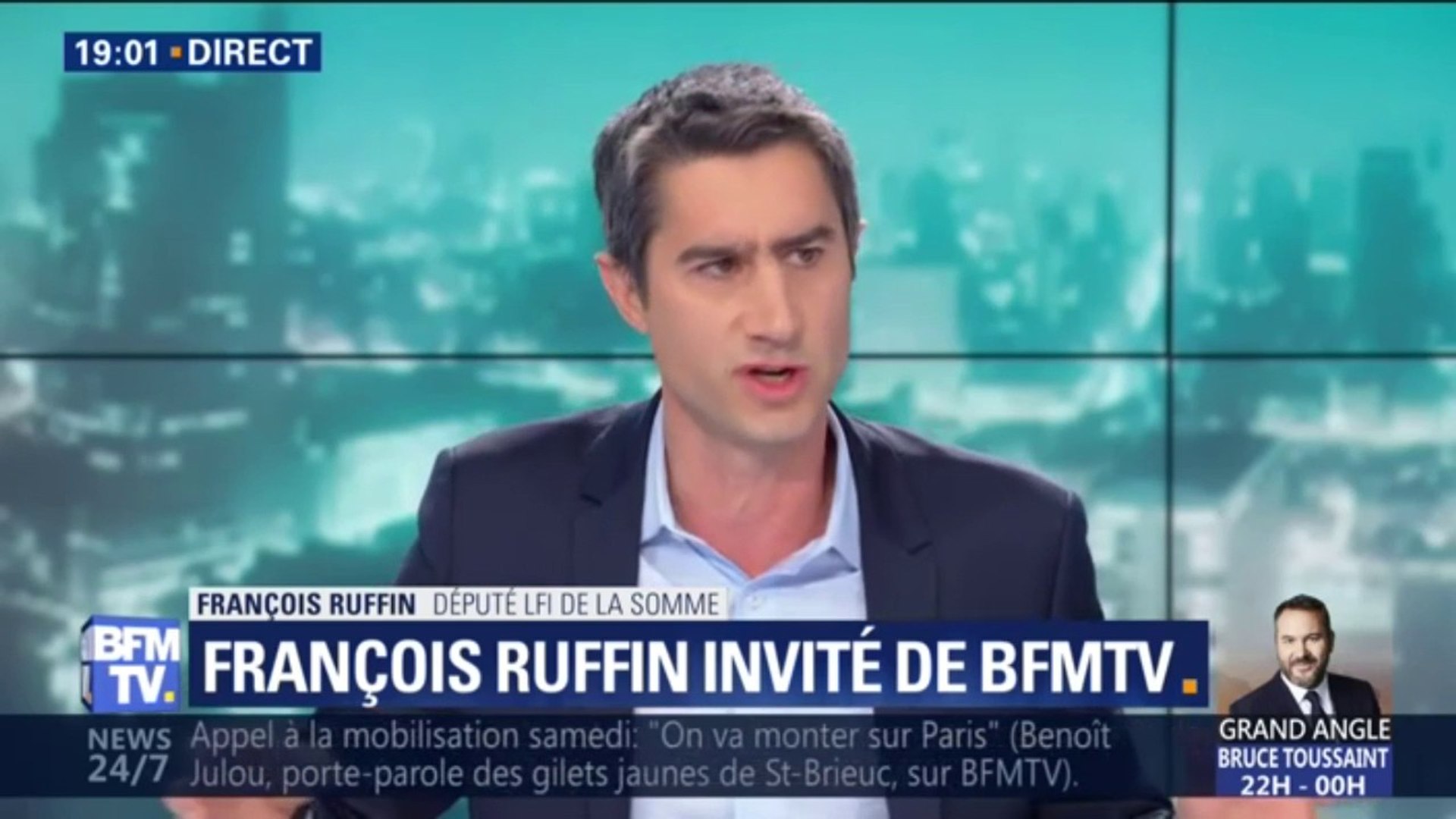 Samedi, auprès des gilets jaunes, François Ruffin estime avoir été "un  cahier de doléances ambulant" - Vidéo Dailymotion