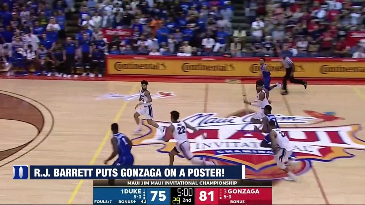 Duke's R.J. Barrett Delivers Posterizing Dunk vs. Gonzaga
