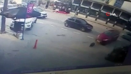 Otomobil altında kalan köpeği sokak köpeklerinin kurtardığı anlar kamerada