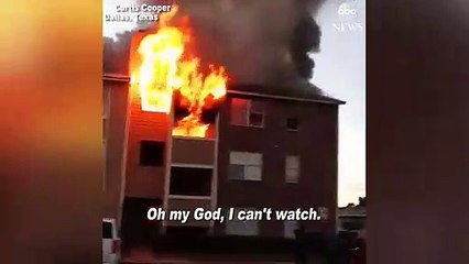 Les habitants d'un immeuble de Dallas sautent pour échapper à un incendie