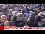 Report TV - Tensionohet situata te protesta, Banorëve të Unazës së Re përplasen me policinë