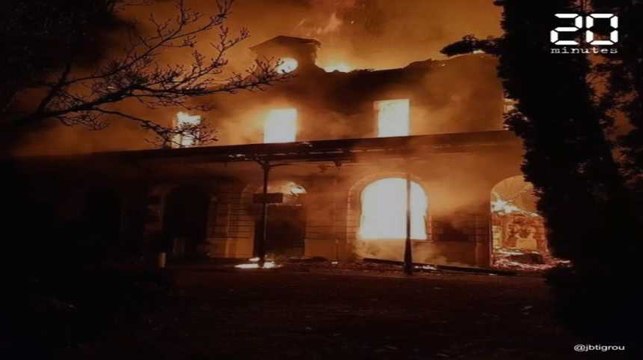 La gare de Figeac détruite par les flammes