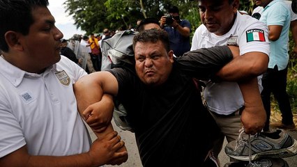 Download Video: La desconfianza marca la llegada de la sexta caravana de migrantes centroamericanos a México