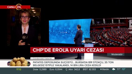 CHP'de Erol'a uyarı cezası