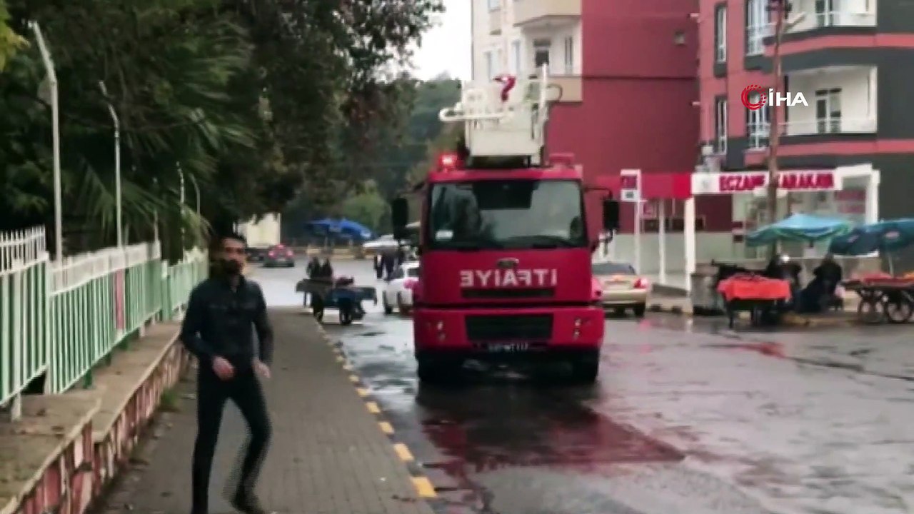İpe dolanan güvercini itfaiye kurtardı