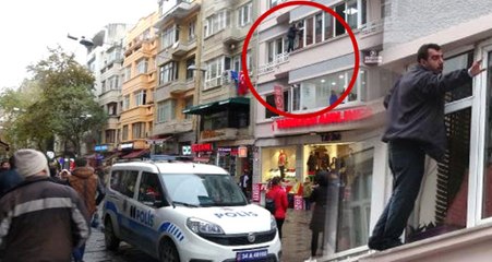 Taksim Meydanı'nda Film Sahnelerini Aratmayan İntihar Girişimi