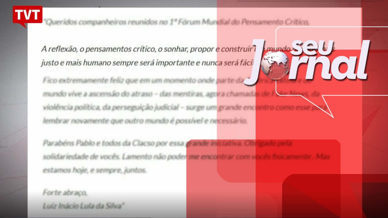 Lula lembra a todos da necessidade de um mundo melhor e mais justo