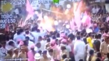 Gas balloon blast in KTR’s roadshow in Hyderabad, CCTV Footage | OneIndia News