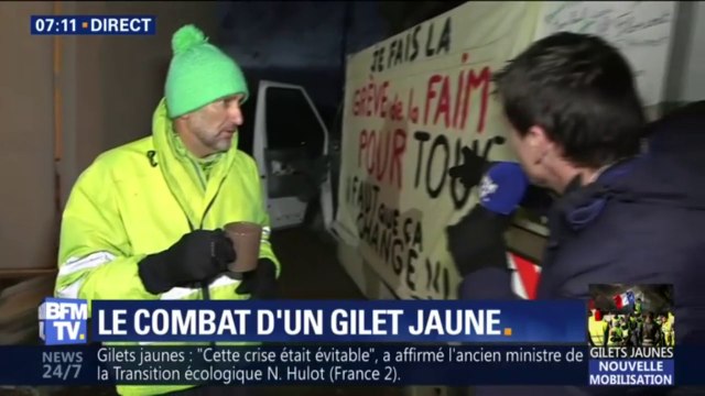 Après avoir entamé une grève de la faim, ce gilet jaune se dirige vers l'Élysée
