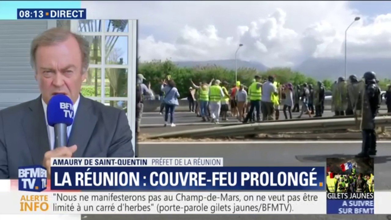 "Les violences urbaines semblent avoir nettement diminué ces deux dernières nuits" déclare le préfet de La Réunion