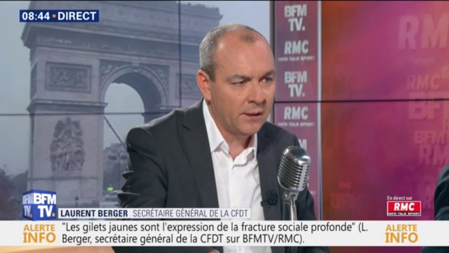 Les revendications sont trop floues. Laurent Berger (CFDT) n'appelle pas à manifester demain à Paris avec les gilets jaunes