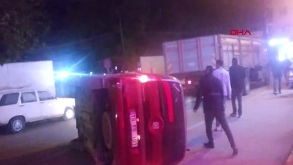 Çorum Yan Yatan Hafif Ticari Araç İçin Seferber Oldular