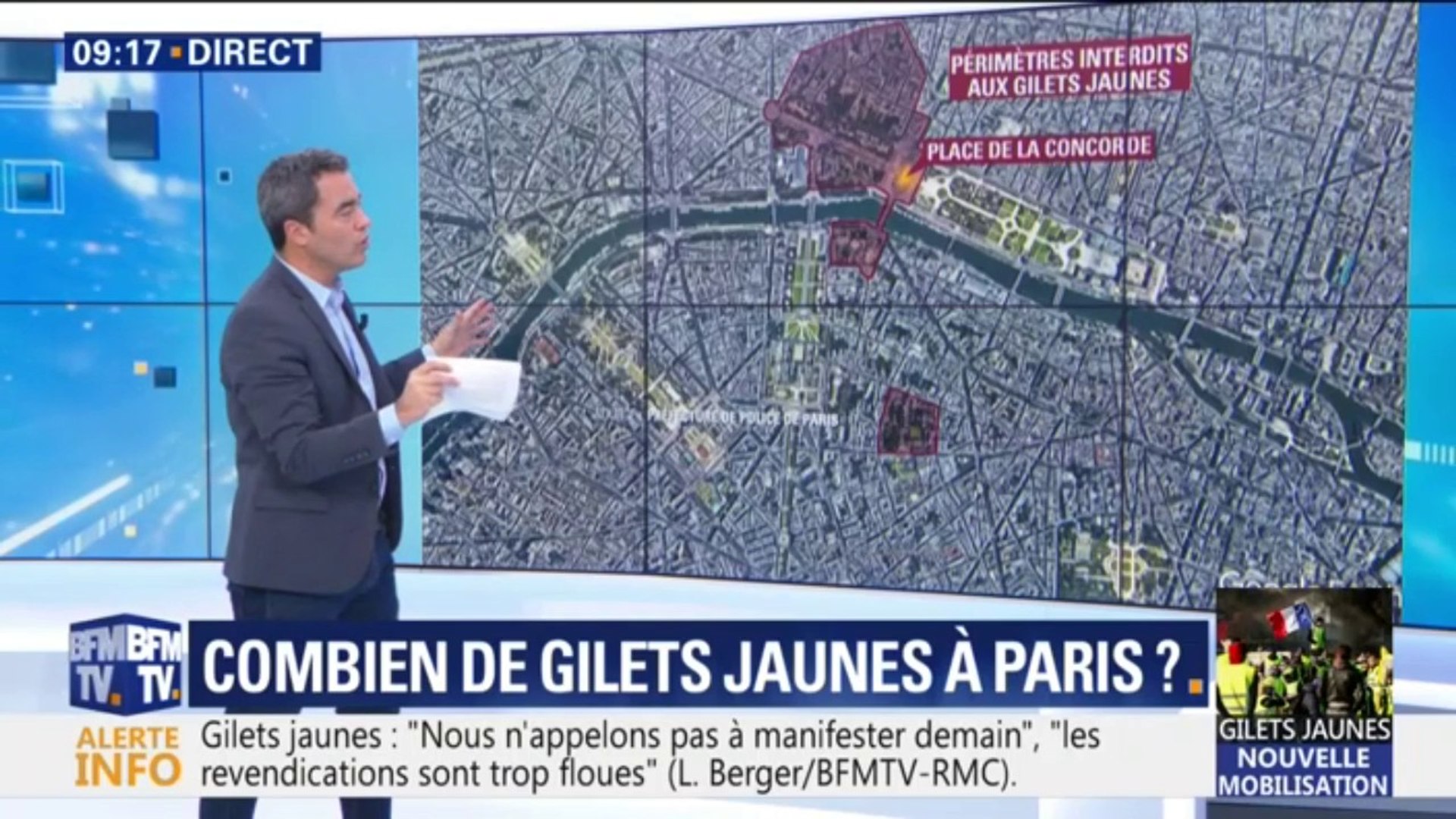 Les zones où les gilets jaunes ne pourront pas manifester demain à Paris -  Vidéo Dailymotion