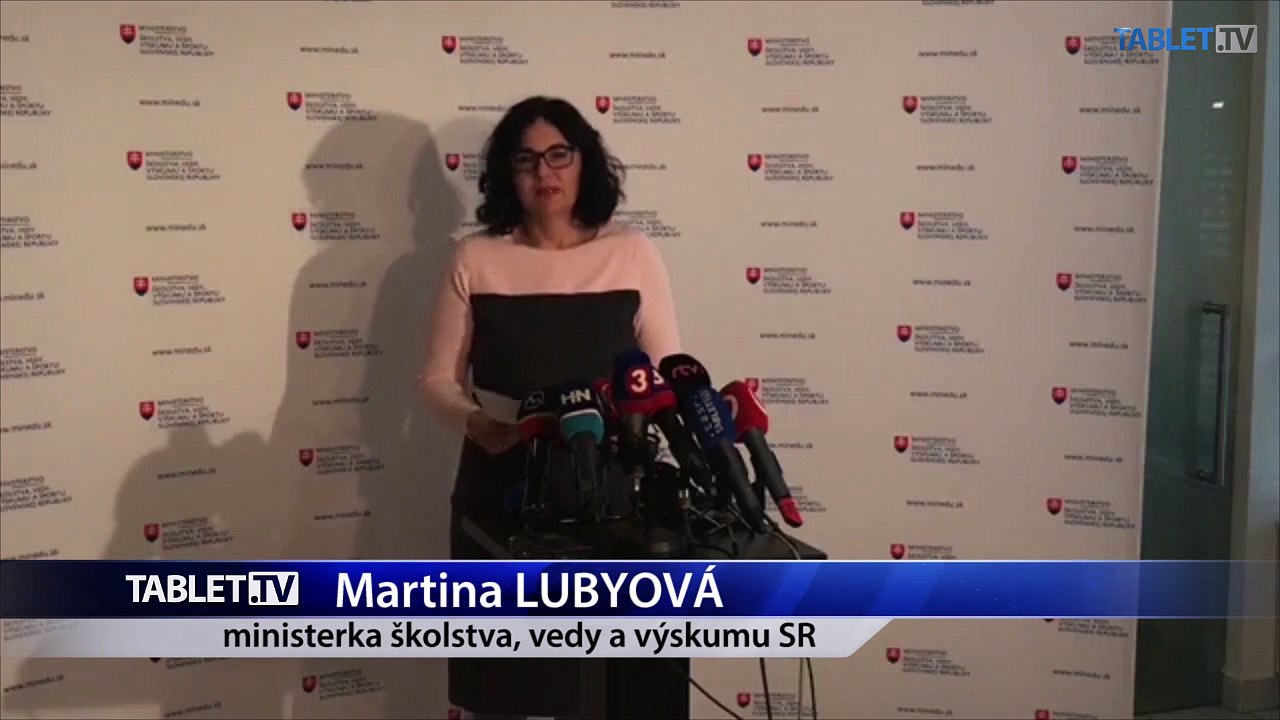 ZÁZNAM: Brífing ministerky školstva M. Lubyovej