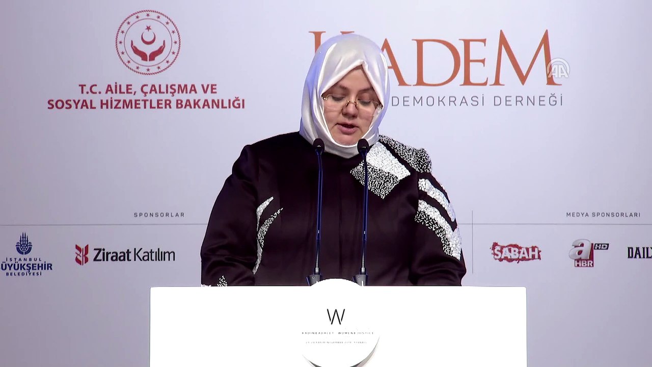 3. Uluslararası Kadın ve Adalet Zirvesi - Aile, Çalışma ve Sosyal Hizmetler Bakanı Selçuk (2) - İSTANBUL