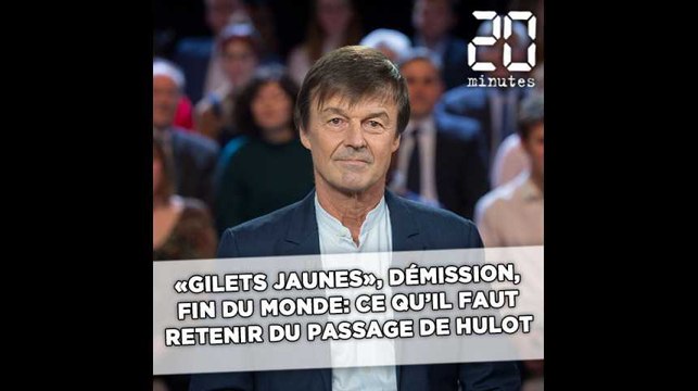 «Gilets jaunes», démission, fin du monde... Ce qu'il faut retenir du passage de Nicolas Hulot