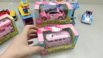 Hello Kitty Car Toy đồ chơi мультфильмы про машинки Игрушки  헬로키티 미니카 폴리 타요 뽀로로 장난감 車のおもちゃ