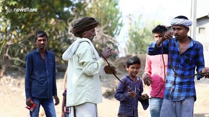 Indian man shows off his hair in enormous 15-metre long dreadlock