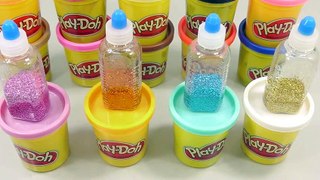 How To Make Play Doh+Glitter Slime and Ice cream Clay Learn the Recipe DIY 플레이도우 +액체괴물 아이스크림 만들기 점토