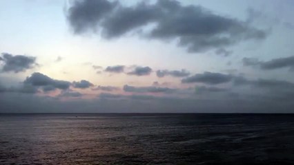 Sunset Sky with Dark clouds in the Ocean
