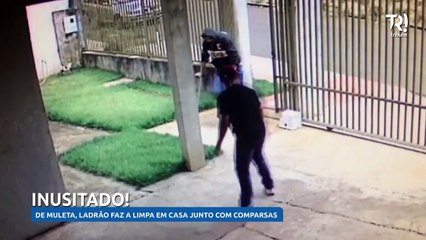 De muleta, ladrão faz a limpa em casa junto com comparsas