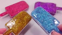 DIY How To Make 'Glitter Slime Icecream' Water Clay Freeze Learn Colors Slime Combine
