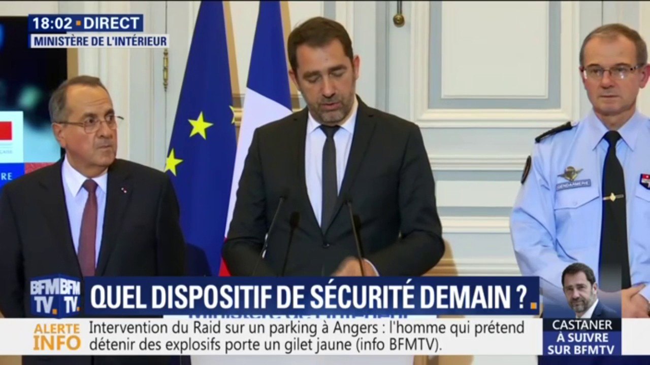 Gilets jaunes: 5.174 personnes ont manifesté en France ce vendredi, selon Christophe Castaner