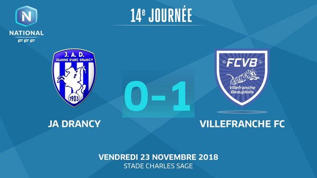 J14 : JA Drancy – Villefranche FC (0-1), le résumé