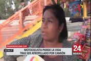Panamericana Sur: hombre atropella a motociclista y se da a la fuga