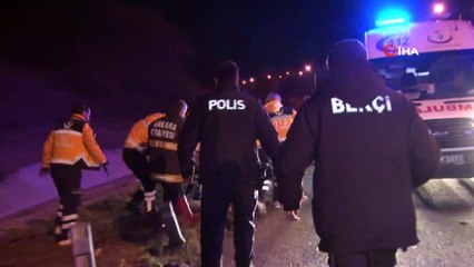 Kontrolden çıkan otomobil yol kenarına uçtu: 2 yaralı
